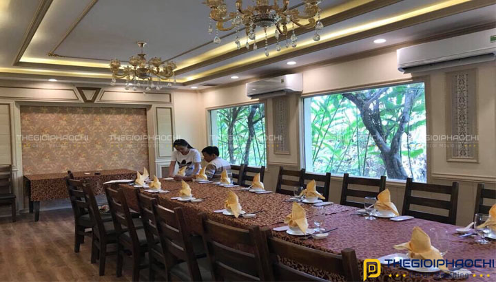 Thi Công Phào Chỉ Nhựa Hàn Quốc Nhà Hàng Lam Viên Biên Hòa